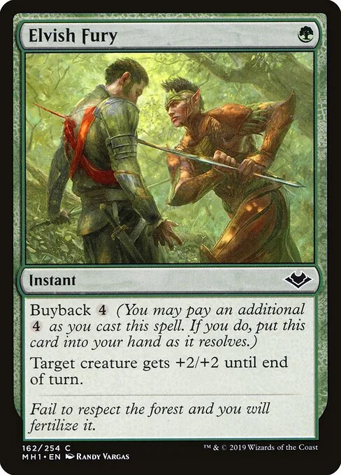 Elvish Fury, carta Magic di tipo Instant illustrata da Randy Vargas