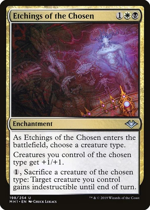 Etchings of the Chosen, carta Magic di tipo Enchantment illustrata da Chuck Lukacs
