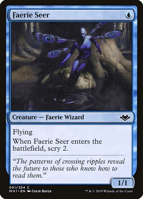 Faerie Seer, carta Magic di tipo Creature — Faerie Wizard illustrata da Colin Boyer