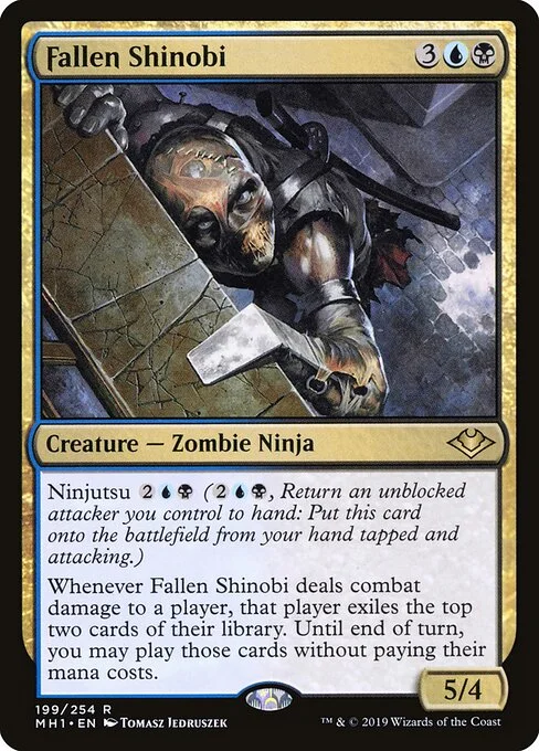 Fallen Shinobi, carta Magic di tipo Creature — Zombie Ninja illustrata da Tomasz Jedruszek