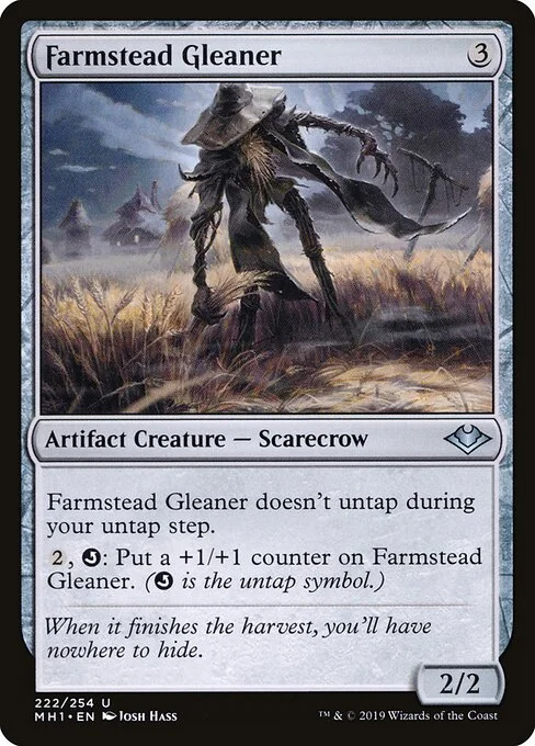 Farmstead Gleaner, carta Magic di tipo Artifact Creature — Scarecrow illustrata da Josh Hass