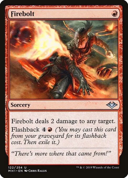 Firebolt, carta Magic di tipo Sorcery illustrata da Chris Rallis