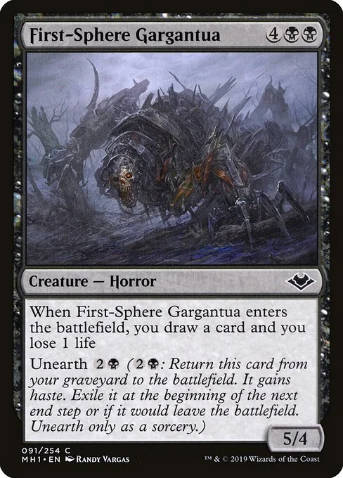 First-Sphere Gargantua, carta Magic di tipo Creature — Phyrexian Horror illustrata da Randy Vargas