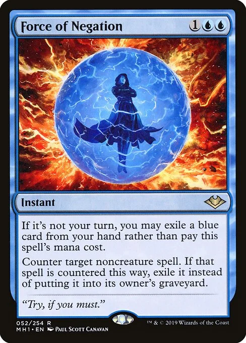 Force of Negation, carta Magic di tipo Instant illustrata da Paul Scott Canavan