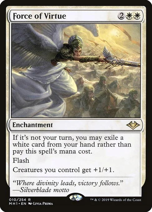 Force of Virtue, carta Magic di tipo Enchantment illustrata da Livia Prima