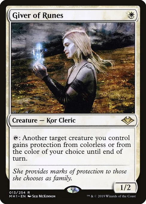 Giver of Runes, carta Magic di tipo Creature — Kor Cleric illustrata da Seb McKinnon