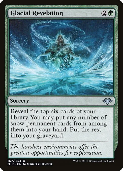 Glacial Revelation, carta Magic di tipo Sorcery illustrata da Magali Villeneuve