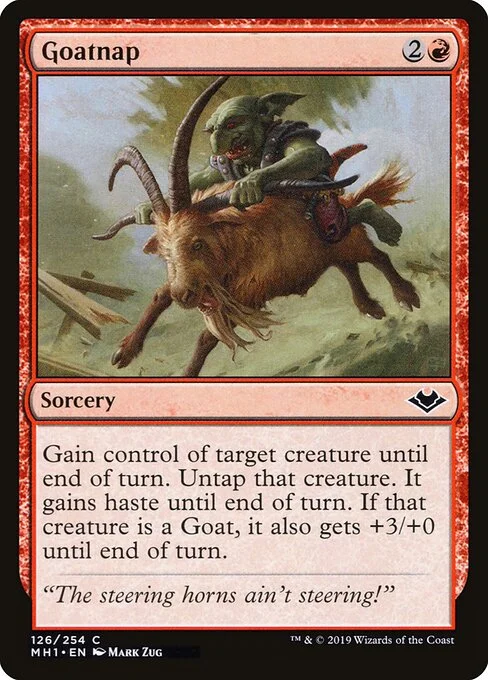 Goatnap, carta Magic di tipo Sorcery illustrata da Mark Zug