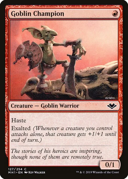 Goblin Champion, carta Magic di tipo Creature — Goblin Warrior illustrata da Kev Walker