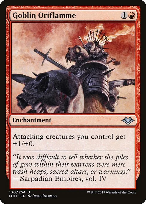 Goblin Oriflamme, carta Magic di tipo Enchantment illustrata da David Palumbo