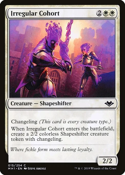 Irregular Cohort, carta Magic di tipo Creature — Shapeshifter illustrata da Steve Argyle