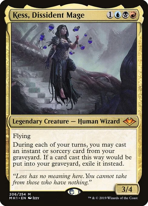 Kess, Dissident Mage, carta Magic di tipo Legendary Creature — Human Wizard illustrata da Izzy