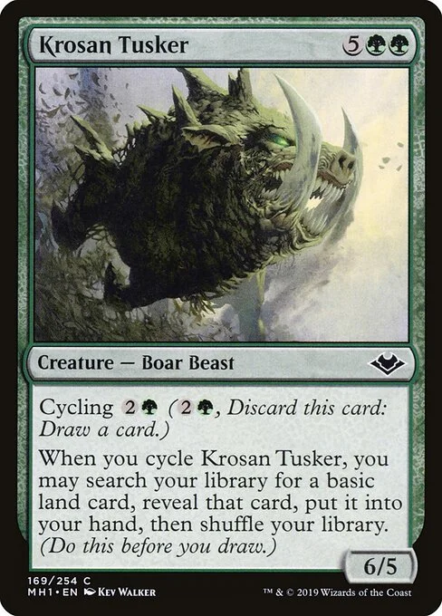 Krosan Tusker, carta Magic di tipo Creature — Boar Beast illustrata da Kev Walker