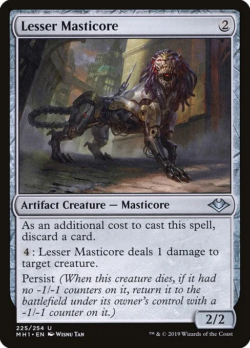 Lesser Masticore, carta Magic di tipo Artifact Creature — Masticore illustrata da Wisnu Tan