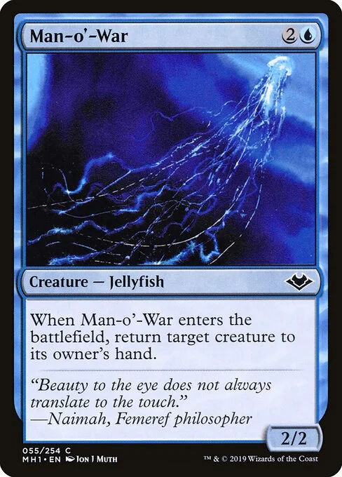 Man-o'-War, carta Magic di tipo Creature — Jellyfish illustrata da Jon J Muth