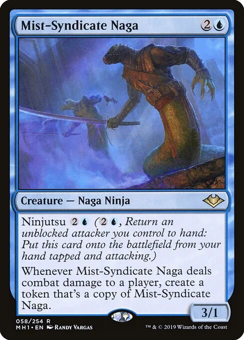 Mist-Syndicate Naga, carta Magic di tipo Creature — Snake Ninja illustrata da Randy Vargas