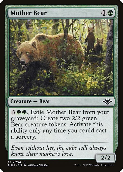 Mother Bear, carta Magic di tipo Creature — Bear illustrata da Winona Nelson