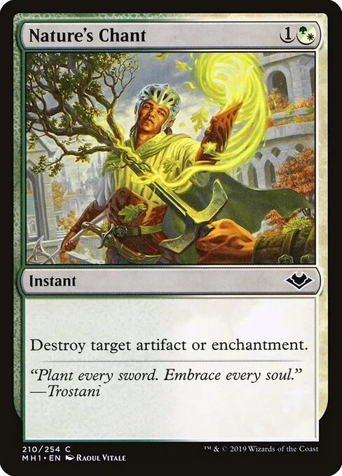 Nature's Chant, carta Magic di tipo Instant illustrata da Raoul Vitale