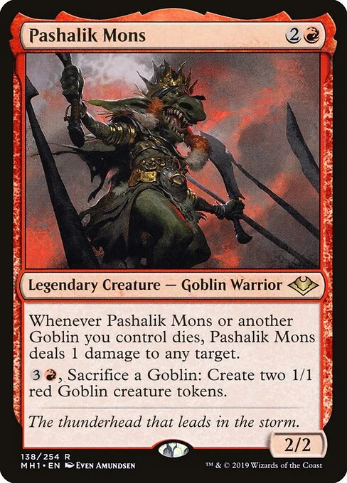 Pashalik Mons, carta Magic di tipo Legendary Creature — Goblin Warrior illustrata da Even Amundsen