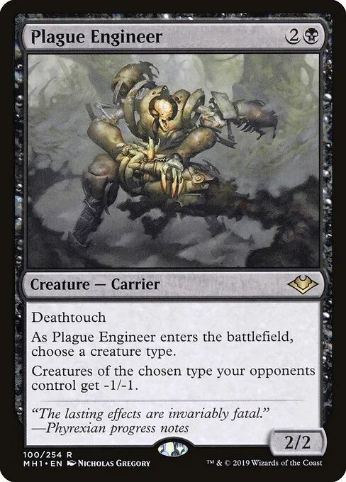 Plague Engineer, carta Magic di tipo Creature — Phyrexian Carrier illustrata da Nicholas Gregory