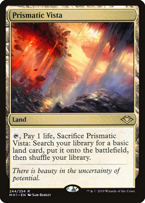 Prismatic Vista, carta Magic di tipo Land illustrata da Sam Burley