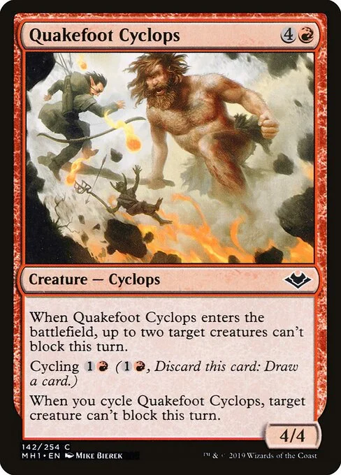 Quakefoot Cyclops, carta Magic di tipo Creature — Cyclops illustrata da Mike Bierek