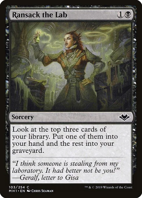 Ransack the Lab, carta Magic di tipo Sorcery illustrata da Chris Seaman