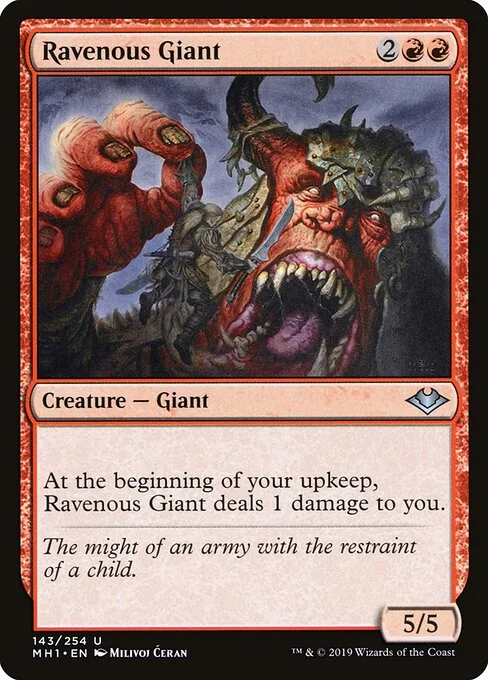 Ravenous Giant, carta Magic di tipo Creature — Giant illustrata da Milivoj Ćeran