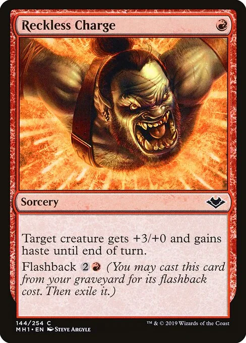 Reckless Charge, carta Magic di tipo Sorcery illustrata da Steve Argyle