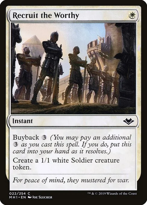 Recruit the Worthy, carta Magic di tipo Instant illustrata da Joe Slucher