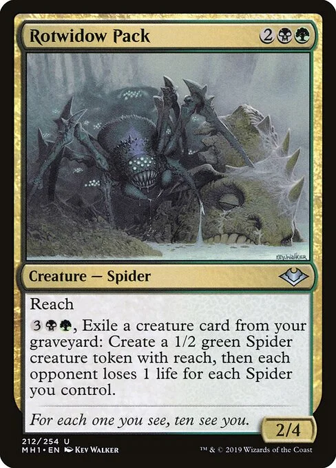Rotwidow Pack, carta Magic di tipo Creature — Spider illustrata da Kev Walker