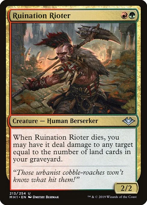 Ruination Rioter, carta Magic di tipo Creature — Human Berserker illustrata da Dmitry Burmak