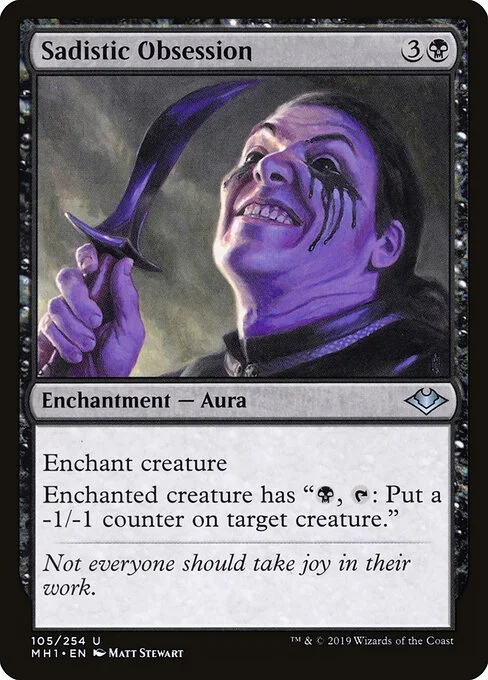 Sadistic Obsession, carta Magic di tipo Enchantment — Aura illustrata da Matt Stewart
