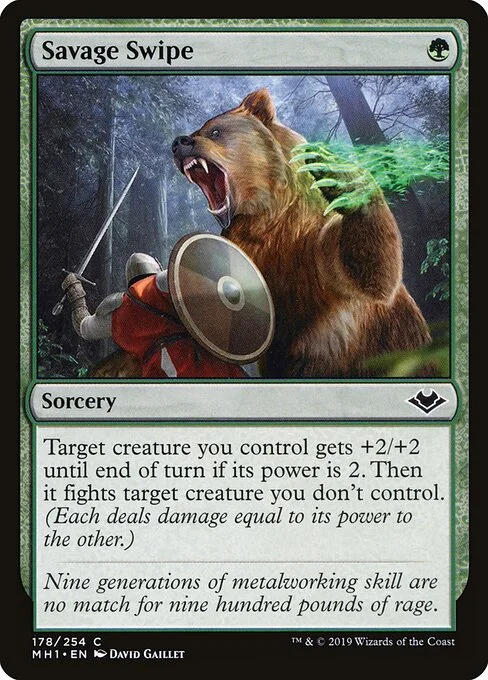 Savage Swipe, carta Magic di tipo Sorcery illustrata da David Gaillet