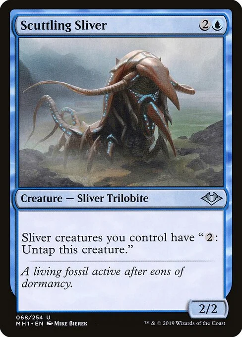 Scuttling Sliver, carta Magic di tipo Creature — Sliver Trilobite illustrata da Mike Bierek