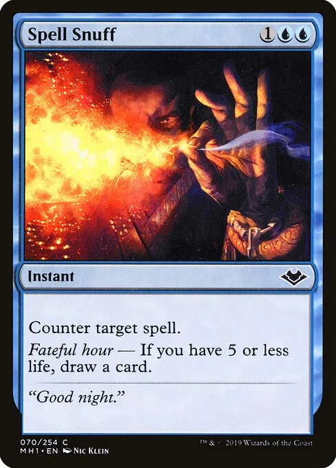 Spell Snuff, carta Magic di tipo Instant illustrata da Nic Klein