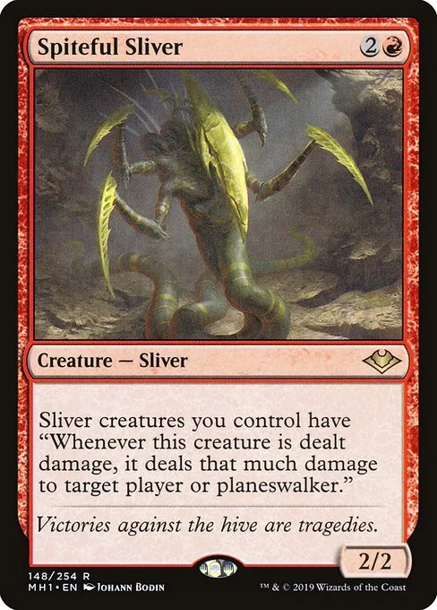 Spiteful Sliver, carta Magic di tipo Creature — Sliver illustrata da Johann Bodin