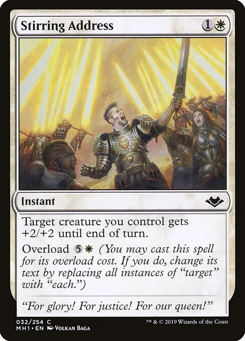 Stirring Address, carta Magic di tipo Instant illustrata da Volkan Baǵa