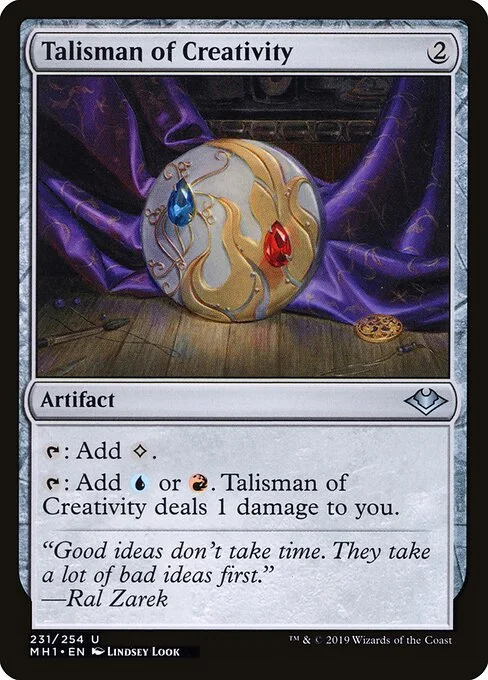 Talisman of Creativity, carta Magic di tipo Artifact illustrata da Lindsey Look