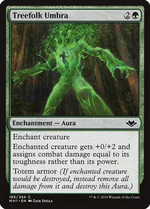 Treefolk Umbra, carta Magic di tipo Enchantment — Aura illustrata da Zack Stella