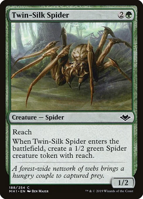 Twin-Silk Spider, carta Magic di tipo Creature — Spider illustrata da Ben Maier