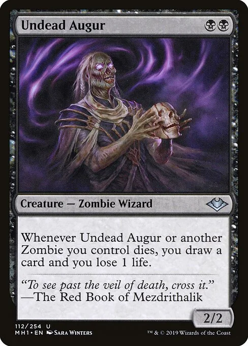 Undead Augur, carta Magic di tipo Creature — Zombie Wizard illustrata da Sara Winters