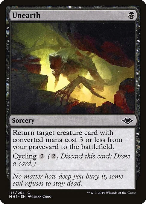 Unearth, carta Magic di tipo Sorcery illustrata da Jehan Choo