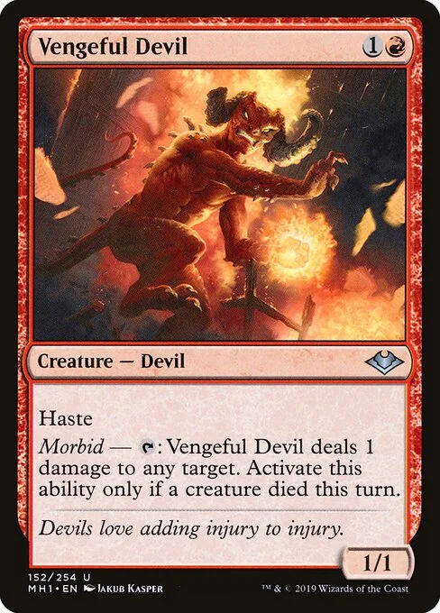 Vengeful Devil, carta Magic di tipo Creature — Devil illustrata da Jakub Kasper