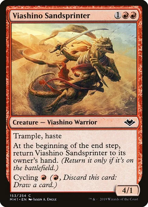 Viashino Sandsprinter, carta Magic di tipo Creature — Lizard Warrior illustrata da Jason A. Engle