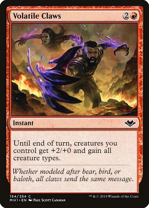 Volatile Claws, carta Magic di tipo Instant illustrata da Paul Scott Canavan