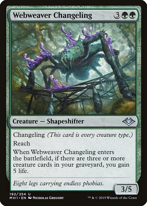 Webweaver Changeling, carta Magic di tipo Creature — Shapeshifter illustrata da Nicholas Gregory