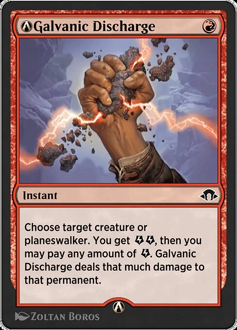 A-Galvanic Discharge, carta Magic di tipo Instant illustrata da Zoltan Boros