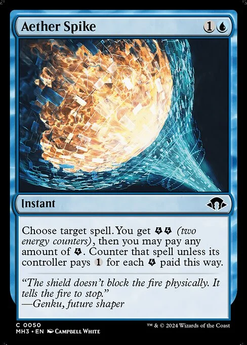Aether Spike, carta Magic di tipo Instant illustrata da Campbell White