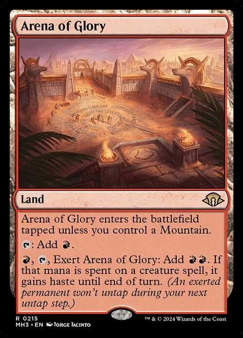 Arena of Glory, carta Magic di tipo Land illustrata da Jorge Jacinto